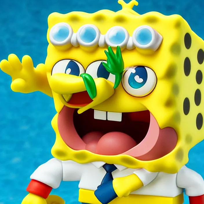 Image similar to spongebob, an anime nendoroid of spongebob, figurine, detailed product photo