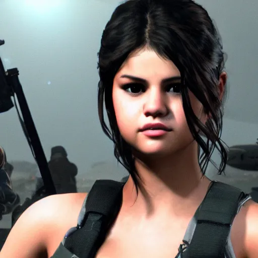 Image similar to Selena Gomez in Call of Duty, 4k