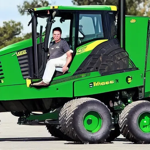 Image similar to elon musk in a john deere