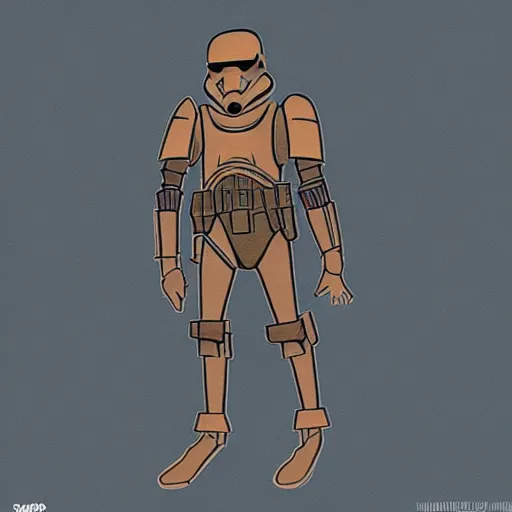 Image similar to star wars character design for a sand dweller