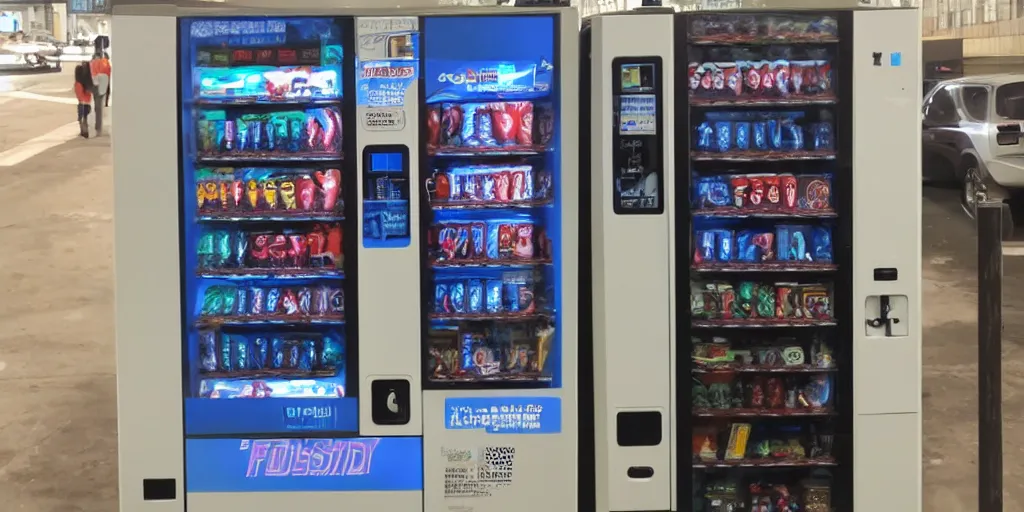 Prompt: futuristic cyberpunk vending machine