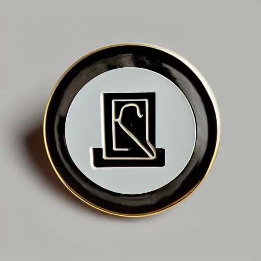 Image similar to a photo of a retro 3 0 s minimalistic clean fire warning enamel pin, studio lighting, behance