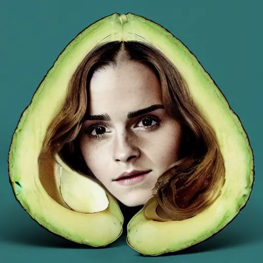 Image similar to an hybrid avocado / emma watson