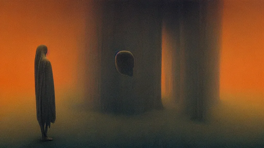 Prompt: a strange, foreboding dreamscape, organic painting by jakub gazmercik, film still from the movie directed by denis villeneuve and david cronenberg with art direction by salvador dali and zdzisław beksinski, wide lens