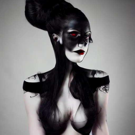 Image similar to pale goth beauty, ultra definition