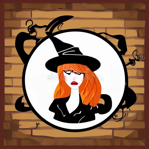 Prompt: witch smoking vector illustration, vinyl plotting art