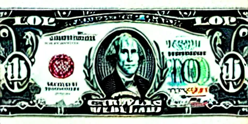 Image similar to lovecraftian dollar bill.