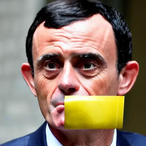 Image similar to Manuel Valls disguised in banana