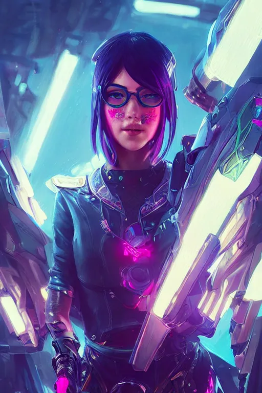 Image similar to fiora from league of legends, cyberpunk futuristic neon. decorated with traditional japanese ornaments by ismail inceoglu dragan bibin hans thoma greg rutkowski alexandros pyromallis nekro rene maritte illustrated, perfect face, fine details, realistic shaded, fine - face, pretty face, masterpiece