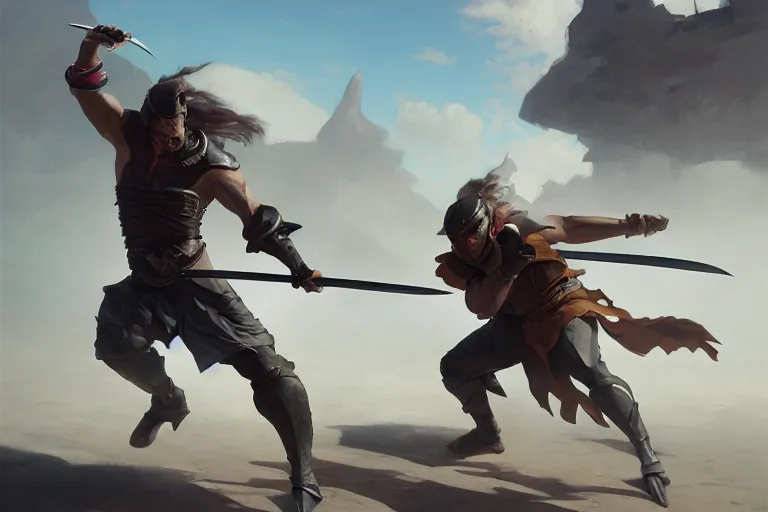 Image similar to a man with a sword charging sprint in an arena, organic painting, sunny day, matte painting, bold shapes, hard edges, street art, trending on artstation, by huang guangjian, gil elvgren, ruan jia, randy vargas, greg rutkowski