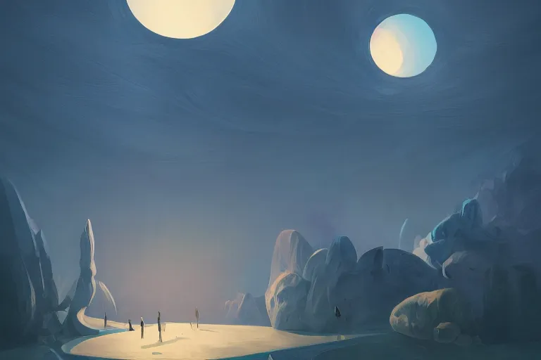 Image similar to a surreal dreamscape | | simple, solid shapes, dramatic lighting, children's book, hdr, high contrast, digital painting by jakub gazmercik, makoto shinkai, max masnyy, jakub gazmercik, beeple, patrick faulwetter, and heavenlydaemonic, surrealism, trending on artstation