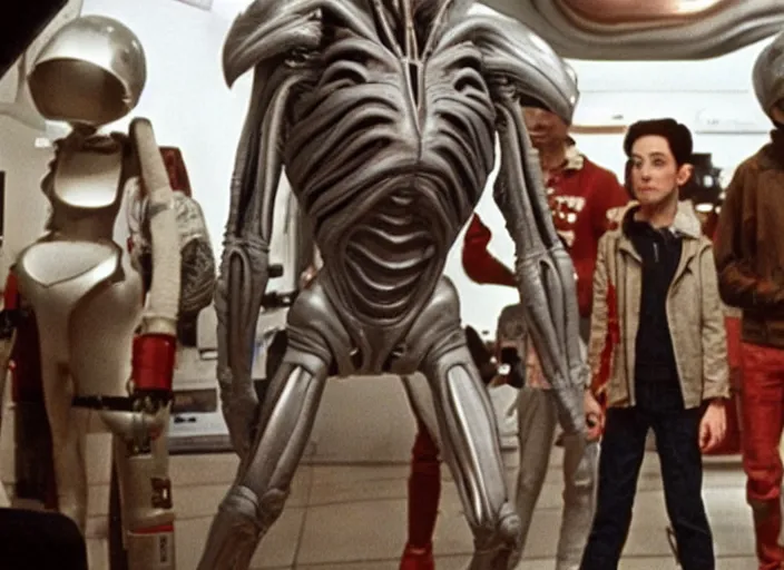 Image similar to ridley scott's alien starring pee wee herman vfx film