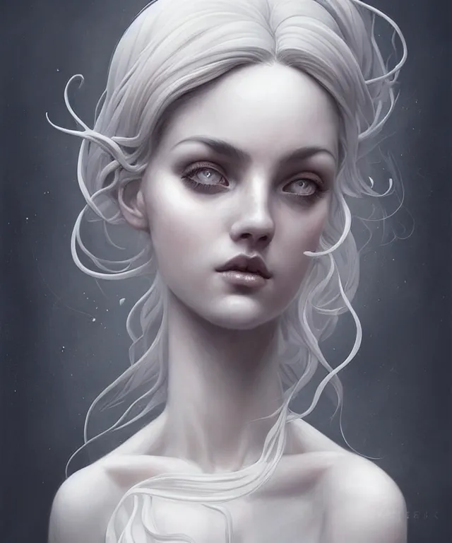 Prompt: cute sculptor wearing halter top by charlie bowater and anna dittmann and artgerm and clemens ascher, portrait, intricate, face, workshop, flowing hair, grey eyes, elegant, white mist, highly detailed, dramatic lighting, sharp focus, trending on artstation, artstationhd, artstationhq, unreal engine, 4 k, 8 k
