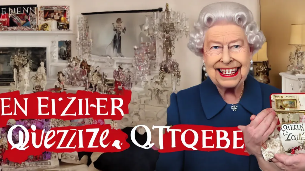 Image similar to queen elizabeth youtube unboxing video thumbnail