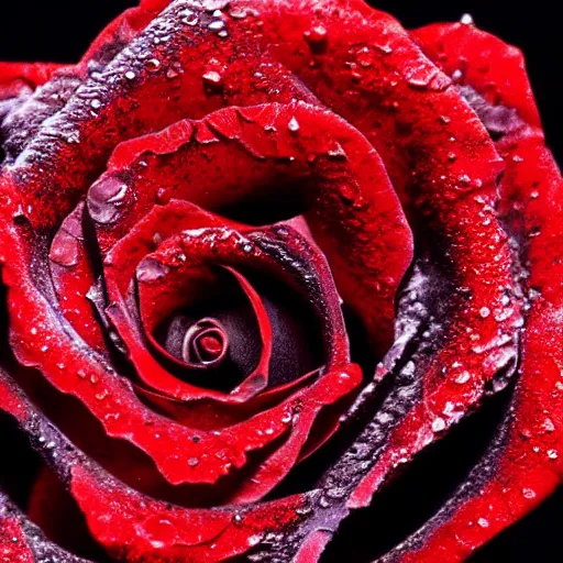 Image similar to award - winning macro of a beautiful black rose made of molten magma and nebulae on black background by harold davis, georgia o'keeffe and harold feinstein, highly detailed, hyper - realistic, inner glow, trending on deviantart, artstation and flickr, nasa space photography, national geographic