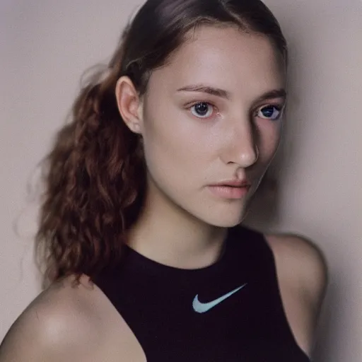 Image similar to realistic photoshoot for a new nike lookbook, color film photography, portrait of a beautiful person, in style of Addy Campbell, 35mm, graflex