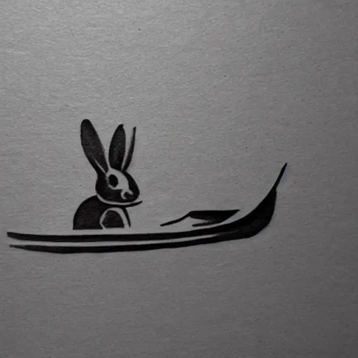 Image similar to a rabbit in a rowboat, in the style of anders zorn, tattoo stencil