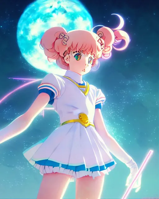 Prompt: pastel sailor moon magical girl anime screenshot, anime, intricate, sharp focus, illustration, highly detailed, digital painting, clean artstyle, concept art, matte, art by ilya kuvshinov and ruan jia and greg rutkowski, masterpiece