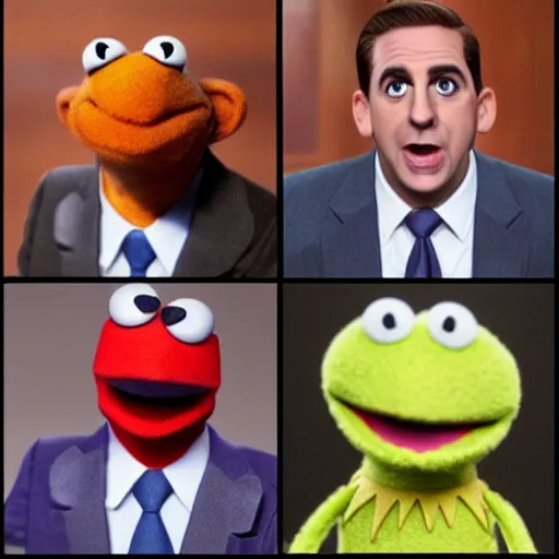 Prompt: michael scott realistic muppet