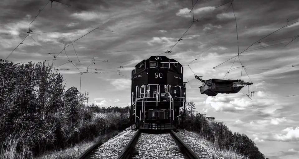 Image similar to a train flying on the sky