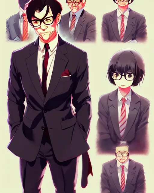 buff senator tom arnold, glasses, wearing a suit and Stable Diffusion