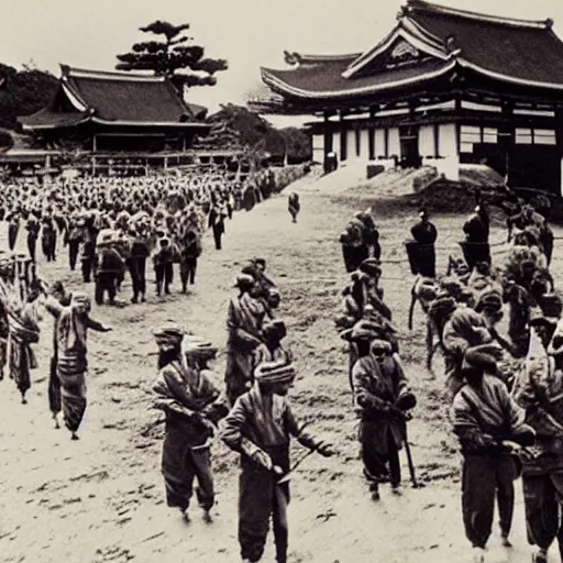 Image similar to japanese invasion of taepei, historical photo, realistic