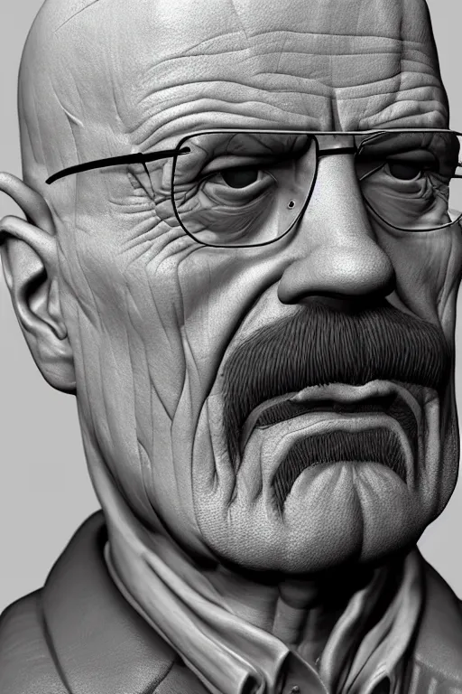 Prompt: Walter White Zbrush model, zbrush