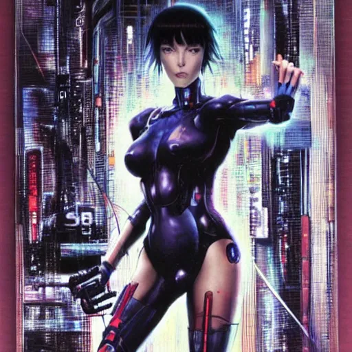 Prompt: ghost in the shell, by noriyoshi ohrai
