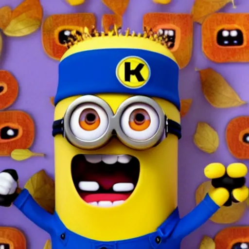 Image similar to the minion king bob as fall guys: ultimate knockout skin