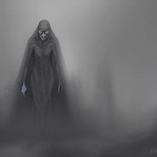 Image similar to nosferatu staying near body of dead woman, scary, dark, misty, at night, 8 k, detailed, concept art, trending on artstation