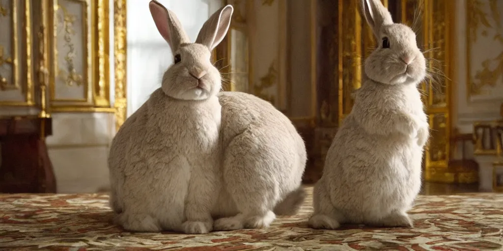 Image similar to a rabbit in the movie russian ark, screenshot