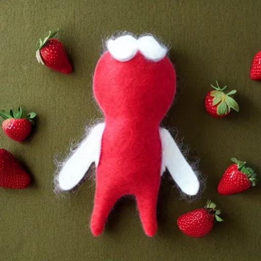 Image similar to adorable strawberry critter felt doll