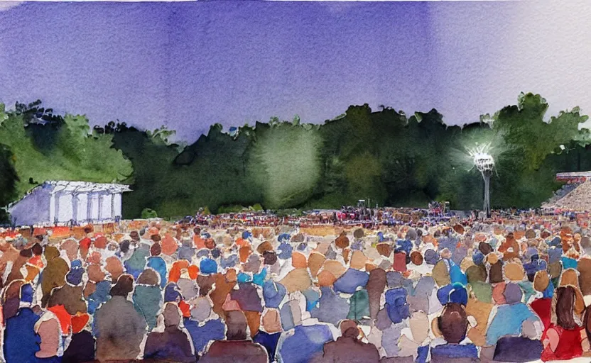 Image similar to concept art of an concert amphitheatre in downtown charlottesville virginia, complex, pinterest, artstation trending, behance, watercolor, by coby whitmore, silver, laser light,