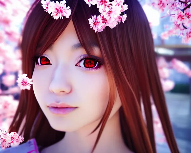 Prompt: selfie of an japanese gyaru with beautiful face and modern clothes, sakura blooming in the background, bokeh, depth of field, dramatic lighting, cinematic, vivid colors, matte painting, vivid color scheme, trending on artstation, unreal engine