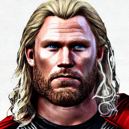 Image similar to thor. detailed portrait. gta style