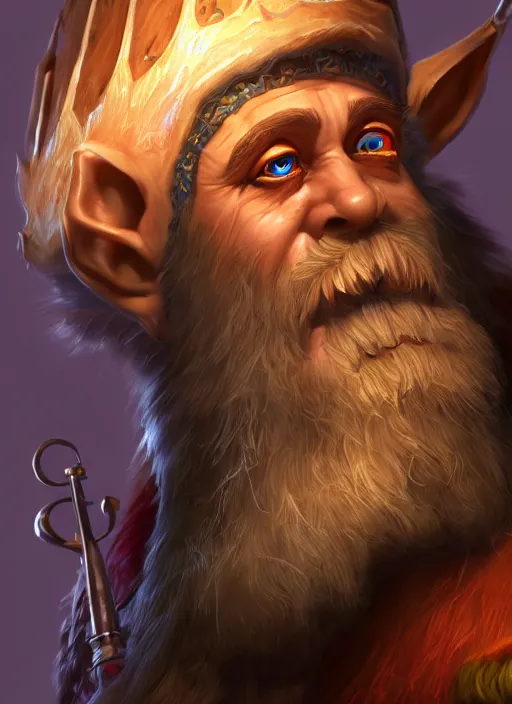 Image similar to a highly detailed and hyperrealistic airbrush painting of wow gnome mage, trending on artstation, unreal 5, daz, hyperrealistic, octane render, dungeons and dragons, world of warcraft, dynamic lighting