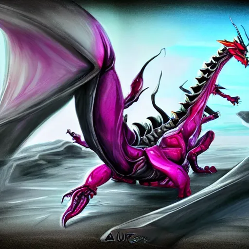 Image similar to very close up foot shot, detailed foot shot, hyperdetailed elegant beautiful stunning anthropomorphic hot mecha female dragon showing detailed sharp dragon claws close to camera, laying on beach, soft pads, sharp silver armor, fuchsia skin, feet art, warframe destiny fanart, feet art, dragon paws, furaffinity, deviantart, octane, ekasportal