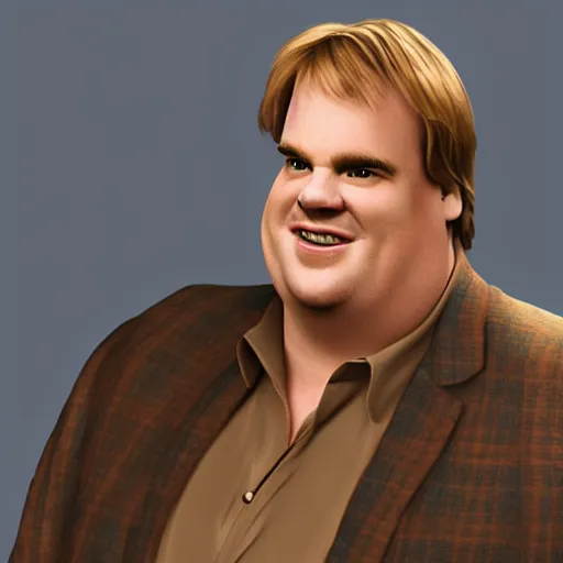 Prompt: skinny chris farley, realistic, photograph