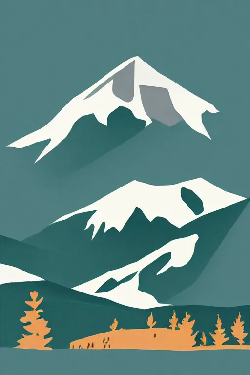 Image similar to alps, illustration, in the style of katinka reinke