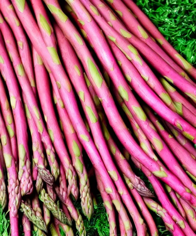 Prompt: pink asparagus