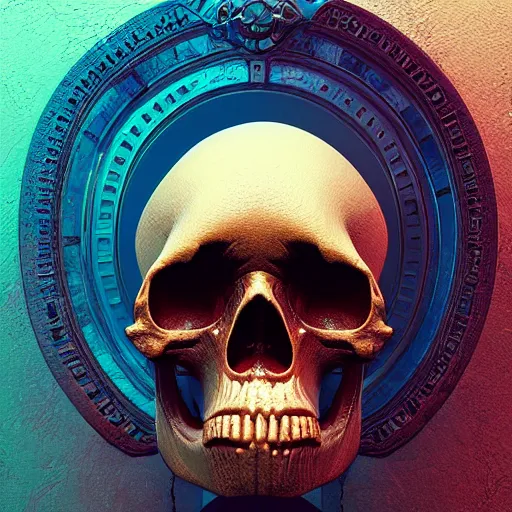 Image similar to portrait_of_a_melting_skull._intricate_abstract._intricate_artwork._by_Tooth_Wu_wlop_beeple_dan_mumford._octane_render_trending_on_artstat