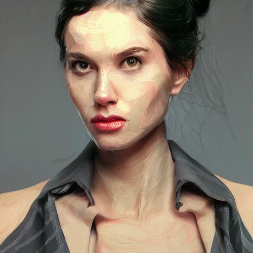 Prompt: A masterpiece portrait of a Female version of Patric Bateman from American Psycho. medium shot, intricate, elegant, highly detailed. trending on artstation, digital art, by Stanley Artgerm Lau, WLOP, Rossdraws, James Jean, Andrei Riabovitchev, Marc Simonetti, Yoshitaka Amano