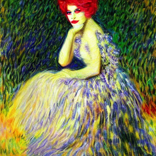 Image similar to lady gaga painted by monet