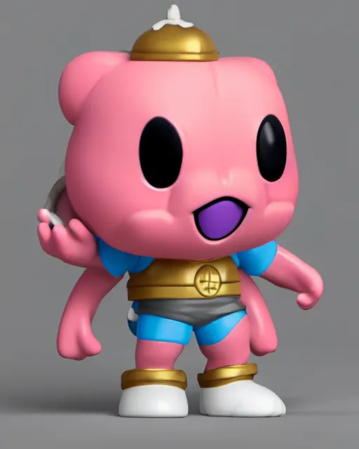 Image similar to full body 3d render of Kirby as a funko pop, studio lighting, white background, blender, trending on artstation, 8k, highly detailed