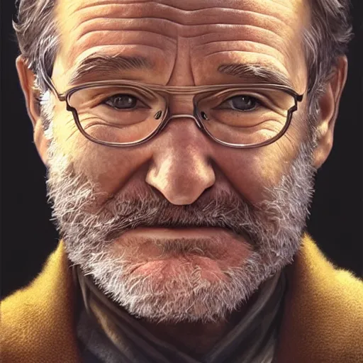 Image similar to highly detailed portrait, robin williams, in gta v, stephen bliss, unreal engine, fantasy art by greg rutkowski, loish, rhads, ferdinand knab, makoto shinkai and lois van baarle, ilya kuvshinov, rossdraws, tom bagshaw, global illumination, radiant light, detailed and intricate environment