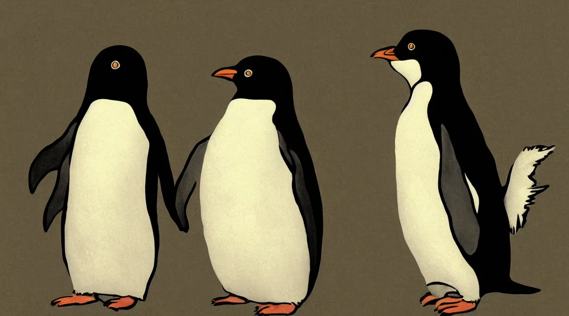 Prompt: Linux Tux penguin wallpaper painted by El Greco