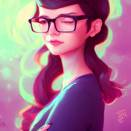 Image similar to a portrait of a beautiful willa as a nerd, art by lois van baarle and loish and ross tran and rossdraws and sam yang and samdoesarts and artgerm, digital art, highly detailed, intricate, sharp focus, trending on artstation hq, deviantart, unreal engine 5, 4 k uhd image