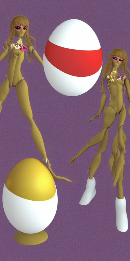 Prompt: malice doll psx rendered early 90s net art lunars egg