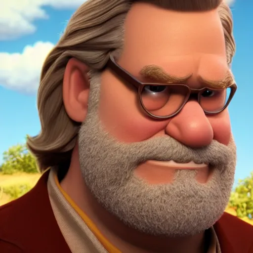 Image similar to jeff bridges as a pixar disney character from up ( 2 0 0 9 ), unreal engine, octane render, 3 d render, photorealistic