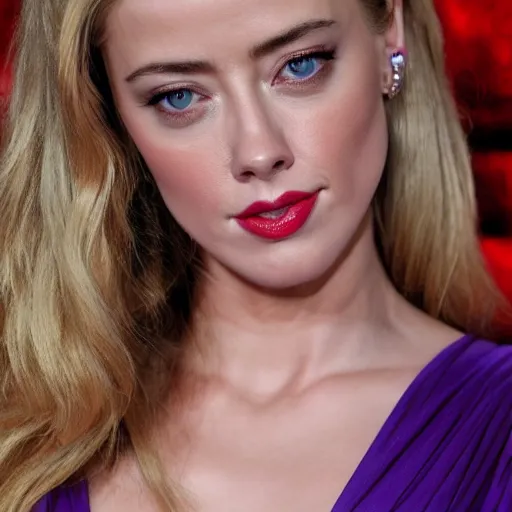 Image similar to uhd, high resolution photography of woman, genetic combination of donald trump and amber heard face, amber heard body, donald trump face, symmetrical upper body, body focus